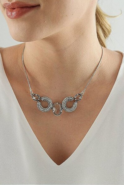 FotoColar Cristais em Banho Prata Vintage