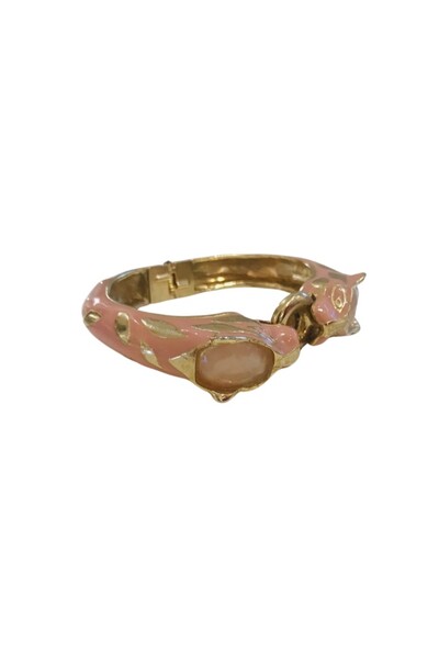 FotoBracelete Quartzo Rosa em Banho Ouro
