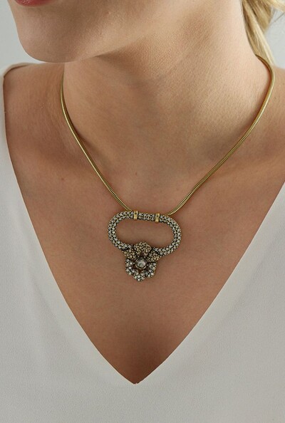 FotoColar Cristais em Banho Ouro Vintage