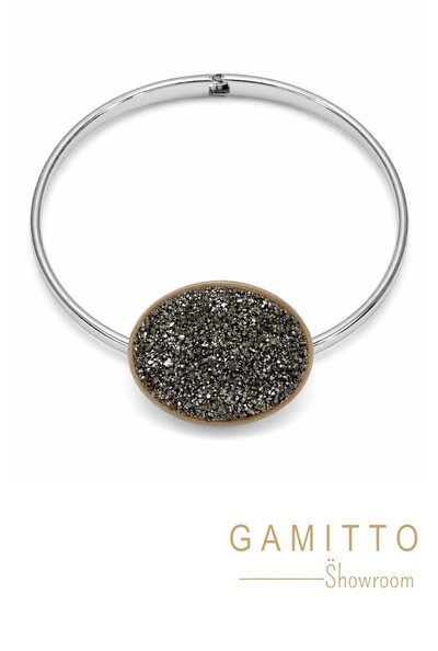 Foto Gargantilha Drusa em Banho Prata