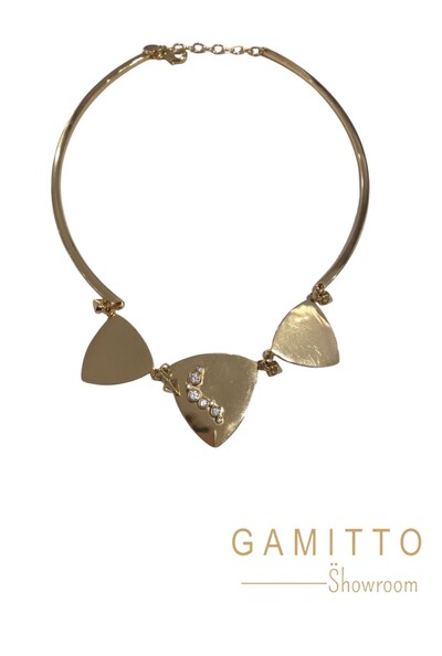 Foto Colar Cristais em Banho Ouro