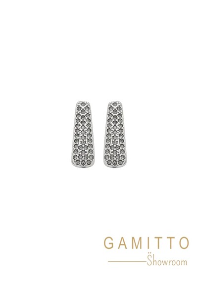 Foto Brinco Cristais em Banho Prata Vintage