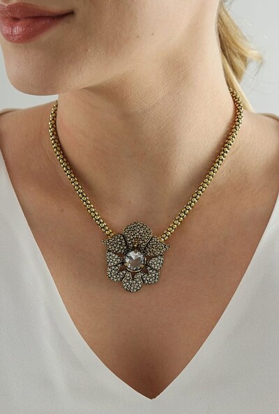 FotoColar Cristais em Banho Ouro Vintage