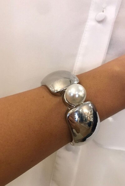 FotoBracelete Pérola em Banho Prata