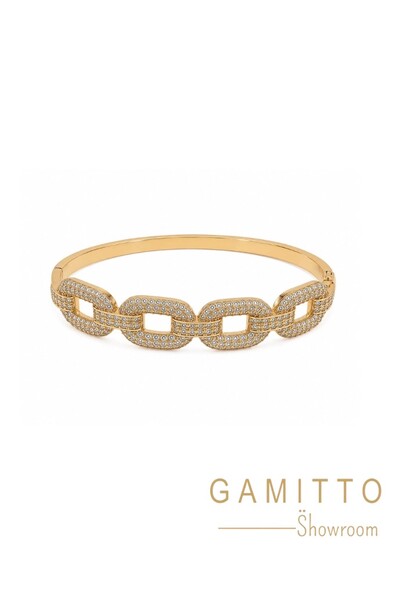 Foto Pulseira Cristais em Banho Ouro