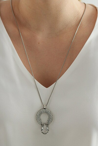 FotoColar Cristais em Banho Prata Vintage