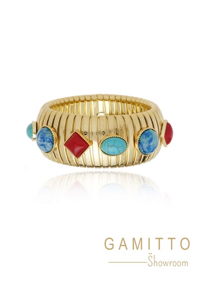 Foto Bracelete Pedras em Banho Ouro