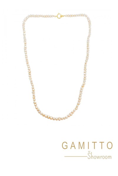 Foto Colar Pérola de Água Doce em Banho Ouro