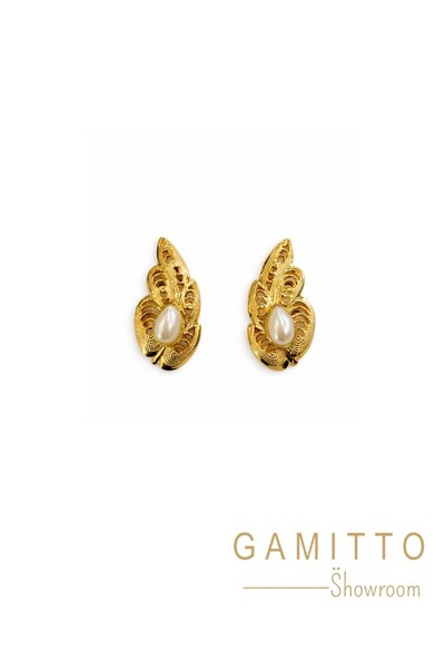 Foto Brinco Pérola em Banho Ouro