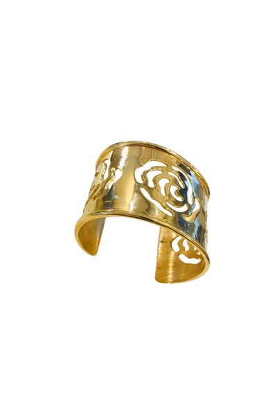 FotoBracelete Flor em Banho Ouro