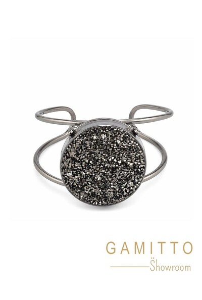 Foto Bracelete Drusa em Banho Prata