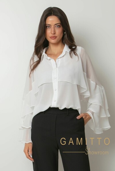 Foto Camisa Com Transparência e Babados