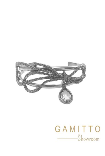 Foto Bracelete Cristais em Banho Prata Vintage