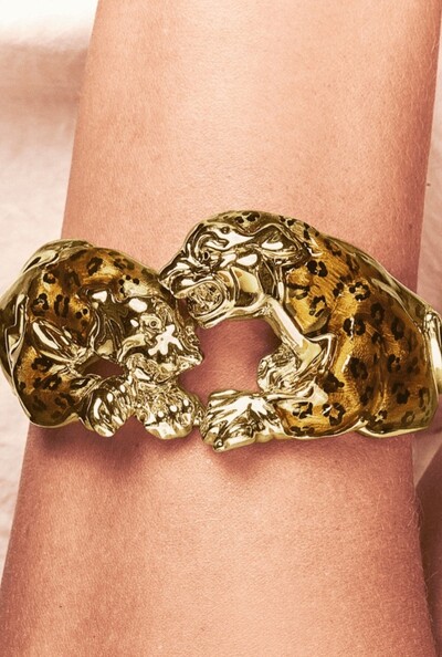 FotoBracelete Leopardo em Banho Ouro