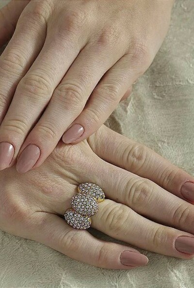 FotoAnel Cristais em Banho Ouro Vintage