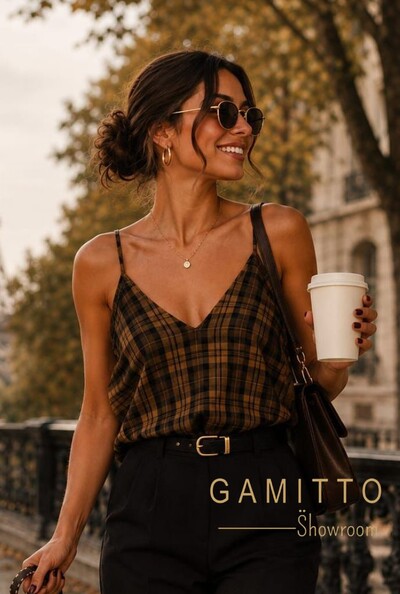 Foto Blusa Xadrez Alças Finas