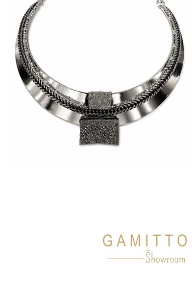 Foto Gargantilha Drusa em Banho Prata