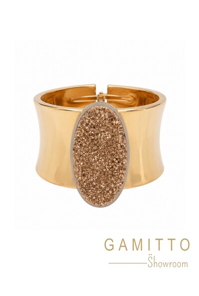 Foto Bracelete Drusa em Banho Ouro
