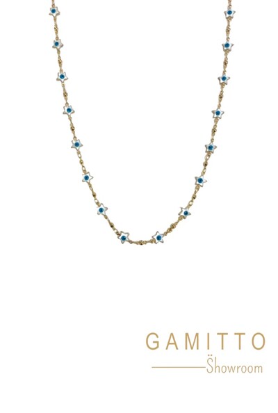 Foto Colar Olho Grego em Banho Ouro