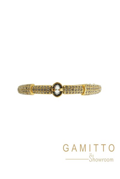 Foto Pulseira Cristais em Banho Ouro Vintage