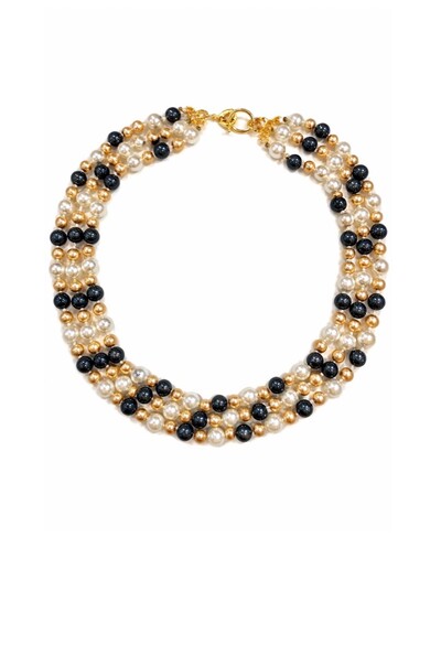 FotoColar Pérolas Três Voltas em Banho Ouro