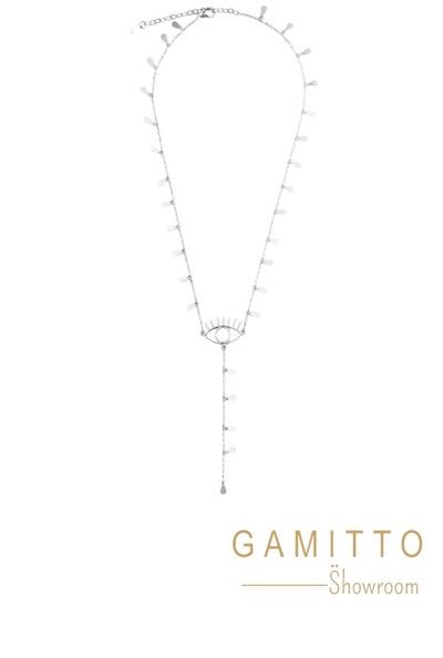 Foto Colar Olho Grego em Banho Prata