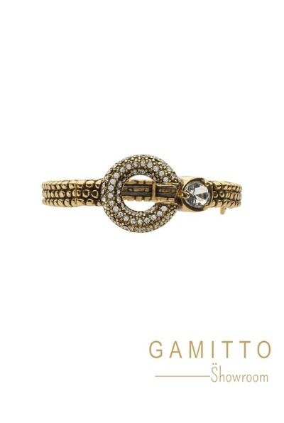 Foto Pulseira Cristais em Banho Ouro Vintage