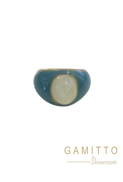 Foto Anel Pedra em Banho Ouro