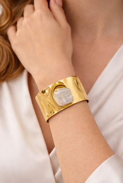 FotoBracelete Pérola em Banho Ouro