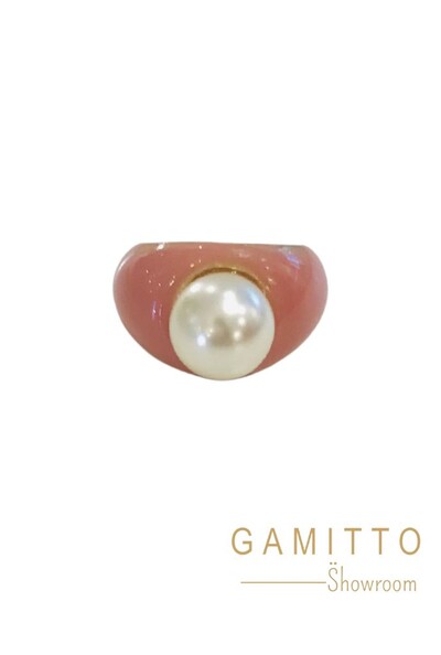 Foto Anel Pérola em Banho Ouro