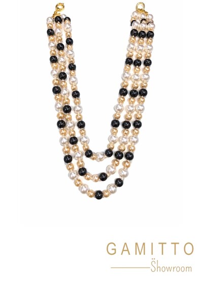 Foto Colar Pérolas Três Voltas em Banho Ouro