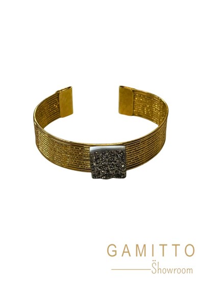 Foto Bracelete Drusa em Banho Ouro