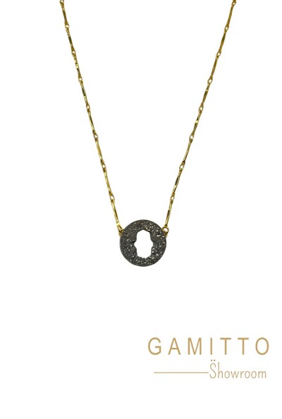 Foto Colar Mão de Fátima Drusa em Banho Ouro