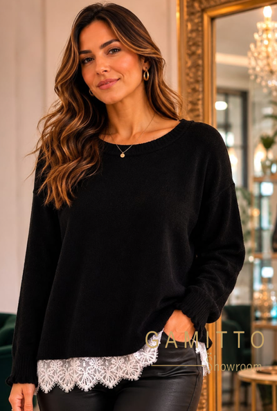 Foto Tricot com Barra em Renda
