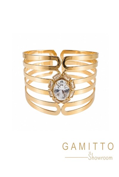 Foto Bracelete Cristais em Banho Ouro