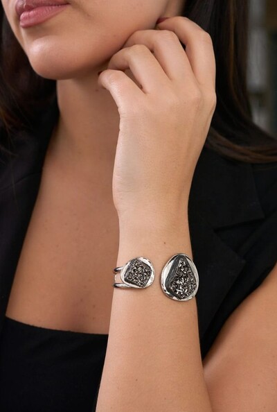 FotoBracelete Drusa em BanhO Prata