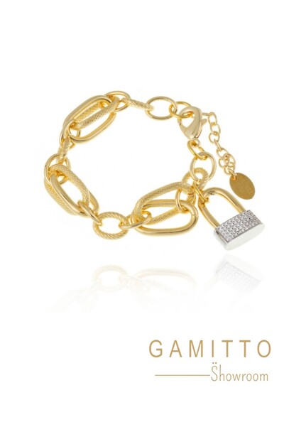 Foto Pulseira Cristais em Banho Ouro