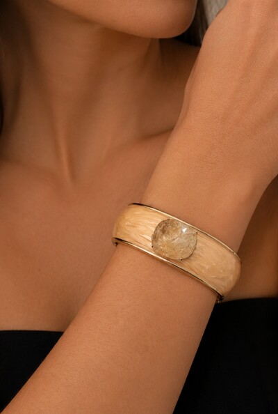 Foto Bracelete Esmaltado em Banho Ouro