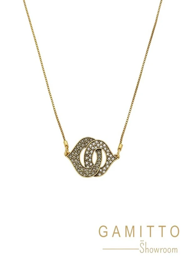Colar Cristais em Banho Ouro Vintage