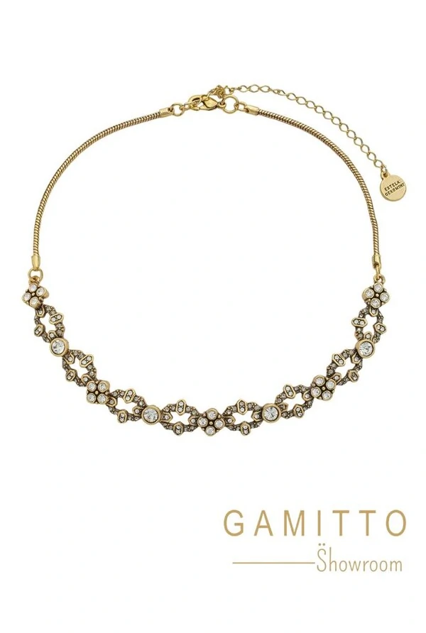 Colar Cristais em Banho Ouro Vintage