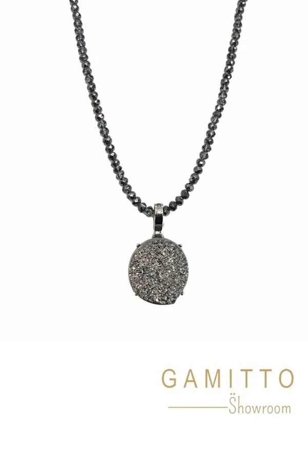 Colar Drusa em Banho Prata