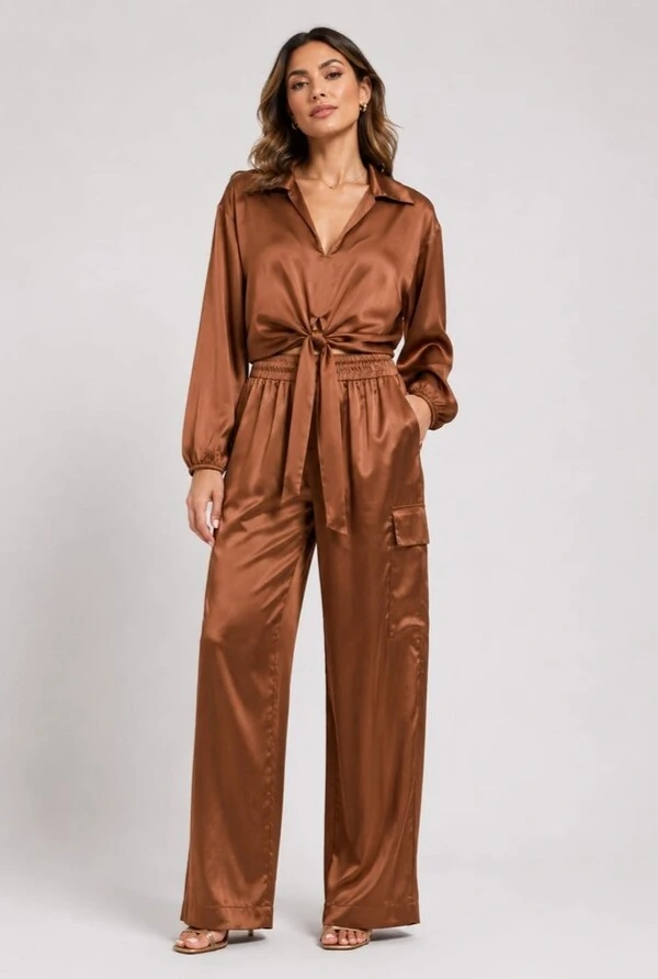 Conjunto em Cetim com Amarração