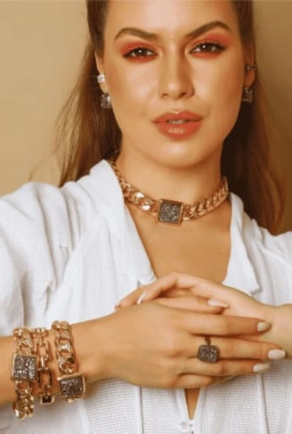 Pulseira Drusa em Banho Ouro