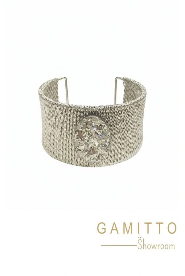 Bracelete Drusa em Banho Prata