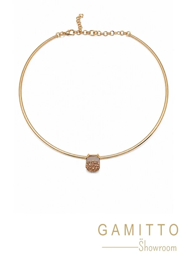 Gargantilha Drusa em Banho Ouro