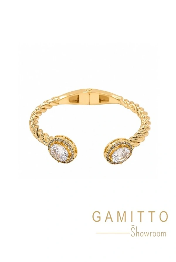 Bracelete Cristais em Banho Ouro