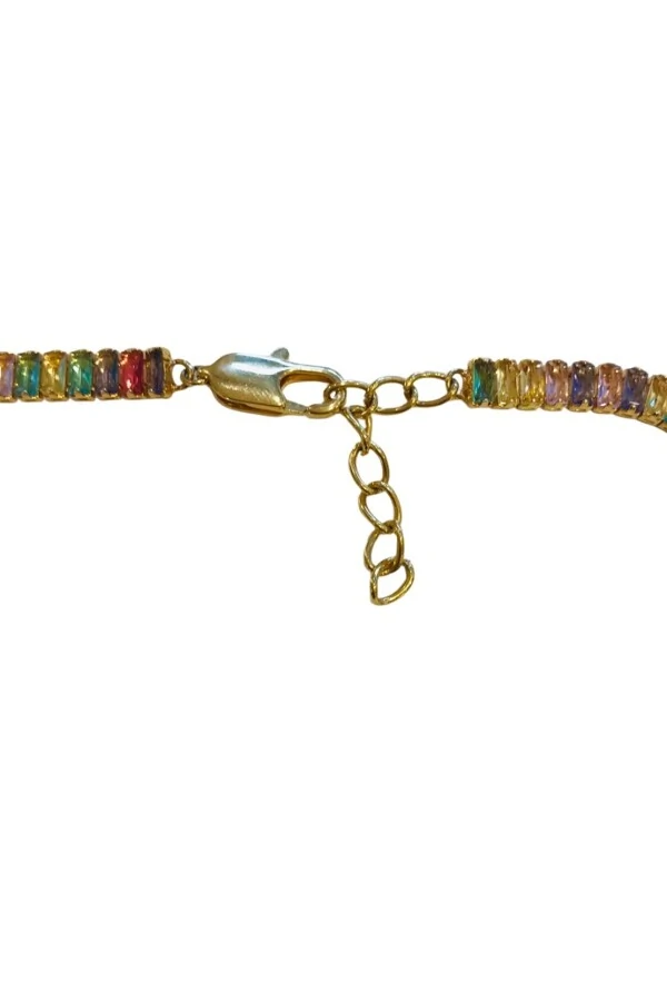 Colar Cristais em Banho Ouro