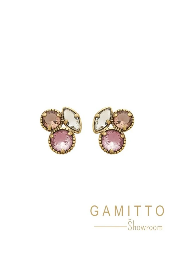 Brinco Cristais em Banho Ouro Vintage