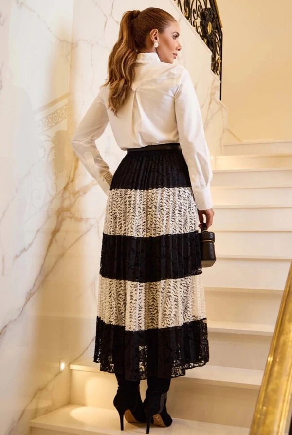 Saia em Renda Bicolor