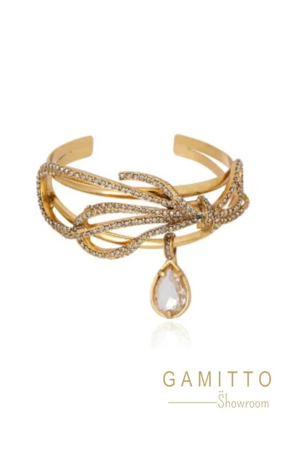 Bracelete Cristais em Banho Ouro Vintage